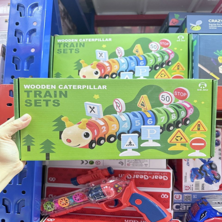 Zabawka Drewniana Kolorowa Gąsienica