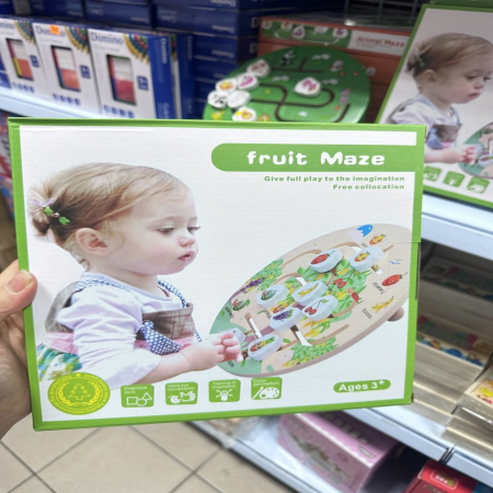 Drewniana Kolorowa Układanka Labirynt