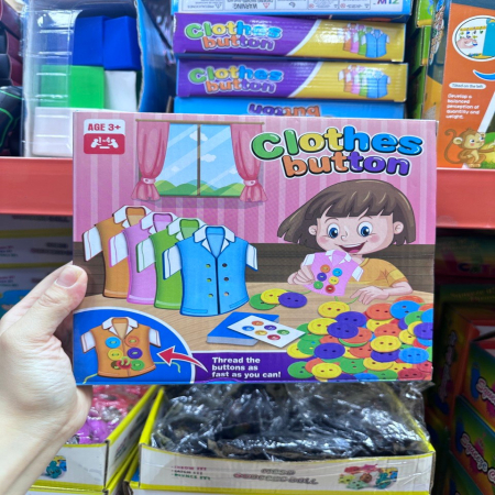 Gra Planszowa zręcznościowa Guziki Nawlekanie Guzików