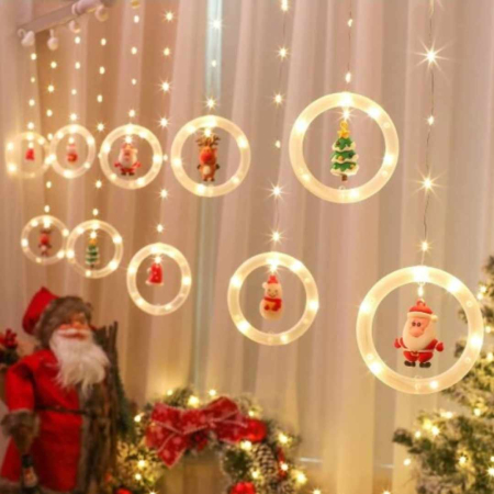 Świąteczna girlanda świetlna z postaciami bożonarodzeniowymi