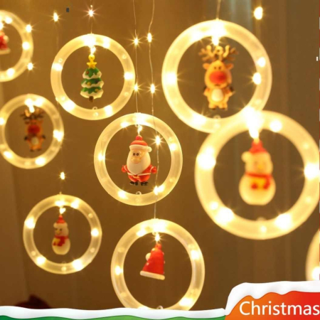 Świąteczna girlanda świetlna z postaciami bożonarodzeniowymi