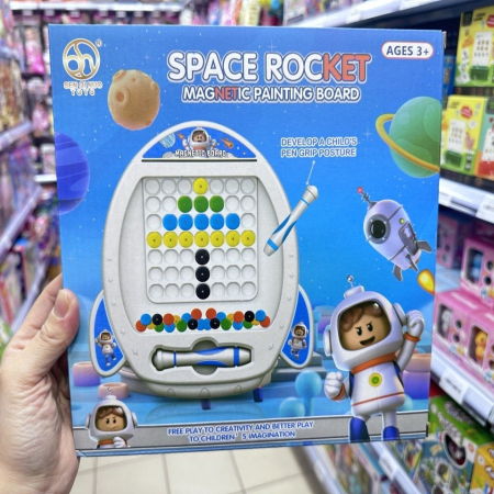Zabawka Space Rocket Magnetic Painting Board