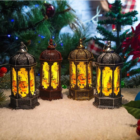 Lampion świąteczny z motywem Mikołaja