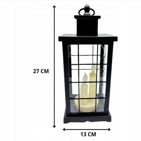 Biała latarnia LED z imitacją świec