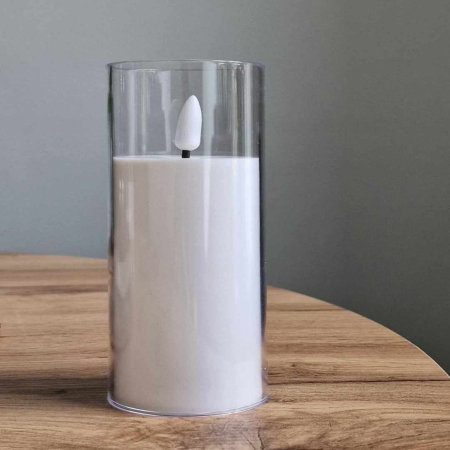 Świeczki LED w szklanym kloszu