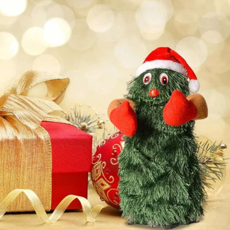 Świąteczna Choinka Tańcząca z Czapeczką Mikołaja