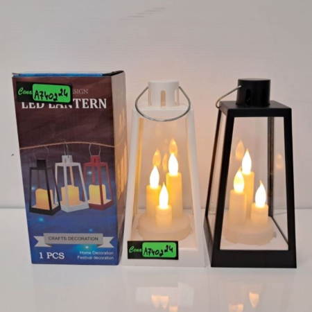 Latarnia LED z Trzema Świecami