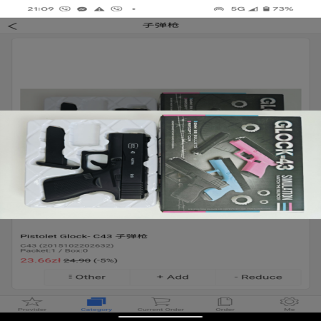 Pistolet na kulki Glock-C43 Airsoft Gun