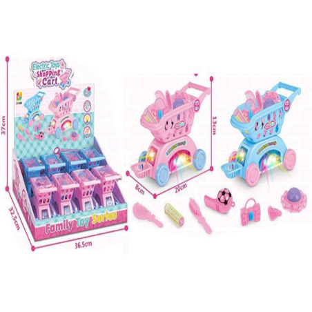 Zestaw zabawkowy wózek zakupowy elektryczny