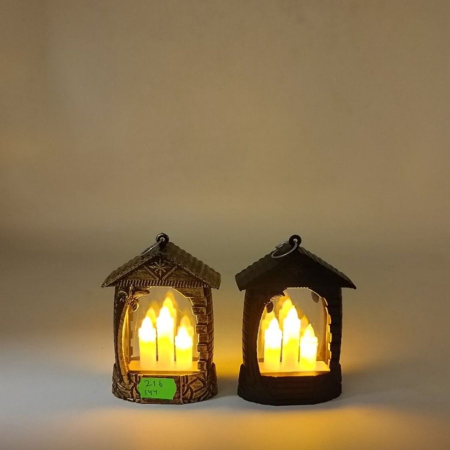 Lampiony LED z motywem drewnianym