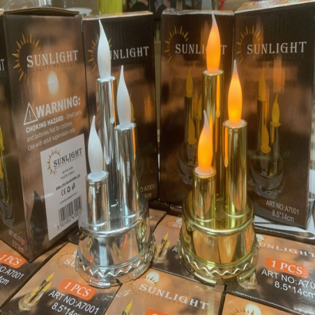 Świeczka LED na podstawie metalowej