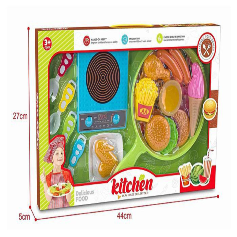 Zestaw Kuchenny dla Dzieci "Delicious Food Kitchen Play Set" - Fast Food Edition