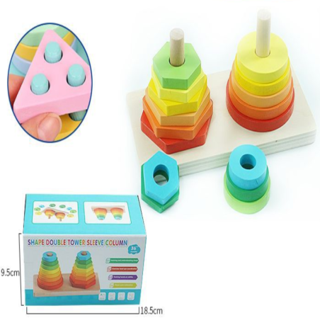 Układanka Edukacyjna - Wieża Geometryczna