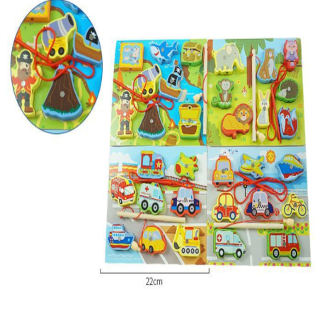 Zestaw Układanek Przestrzennych z Przewlekaniem - Zwierzęta i Pojazdy