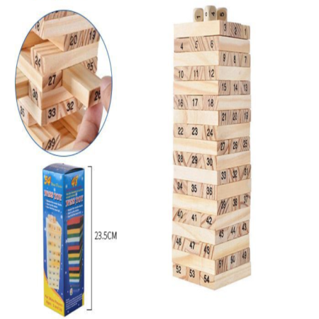 Numerowana Wieża Drewniana - Gra Zręcznościowa