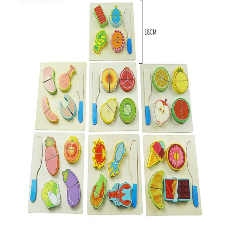 Drewniane Puzzle Zestaw Warzyw i Owoców do Krojenia