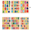 Drewniane Puzzle Edukacyjne - Liczby, Kształty i Litery
