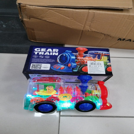 Pociąg z Przezroczystymi Trybikami i Światłami