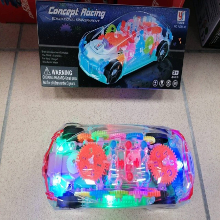 Samochód Wyścigowy Transparentny z Efektami Świetlnymi