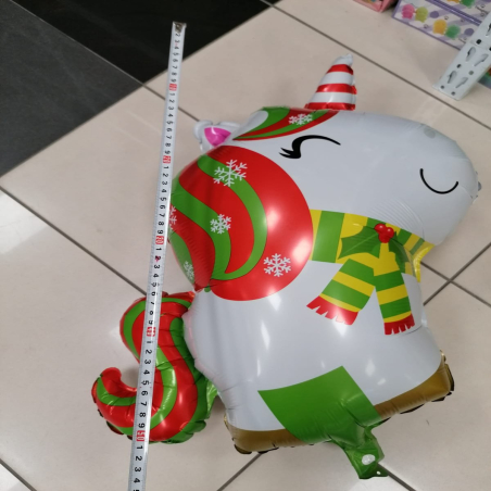 Balon foliowy jednorożec świąteczny
