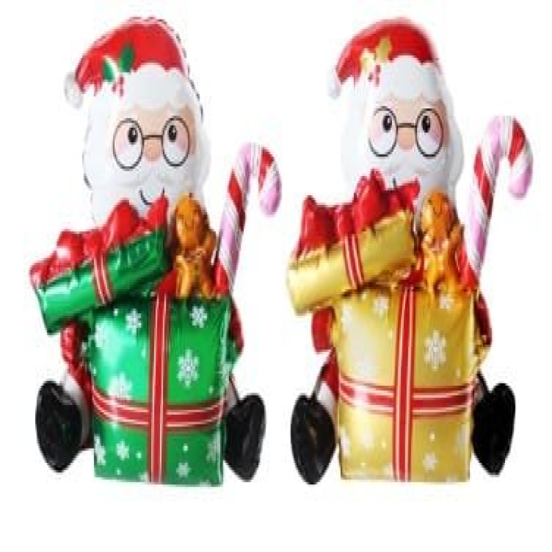 Balon Foliowy Świąteczny Mikołaj z Prezentem