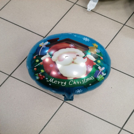 Balon Foliowy Świąteczny  Merry Christmas z Mikołajem