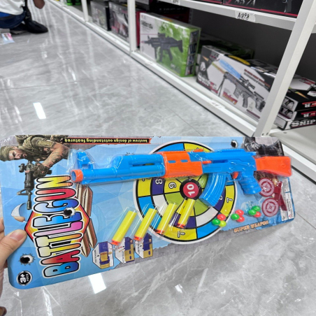Pistolet Zabawka z Miękkimi Pociskami i Tarcza Celownicza