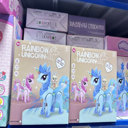 Tęczowy Jednorożec z Muzyką i Światłem